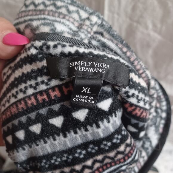 Simply Vera Vera Wang Soft Fleece Hoodie Loungewear Pullover Sweatshirt‎ Size XL - Picture 6 of 6